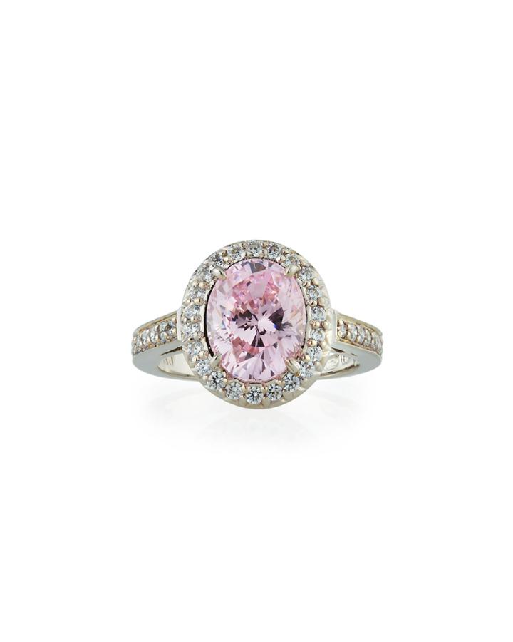 Pink Cubic Zirconia Oval Ring
