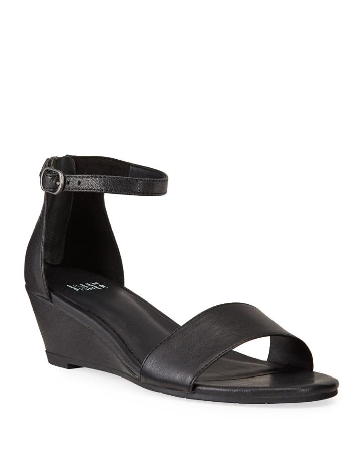 Mara Leather Ankle-strap Wedge