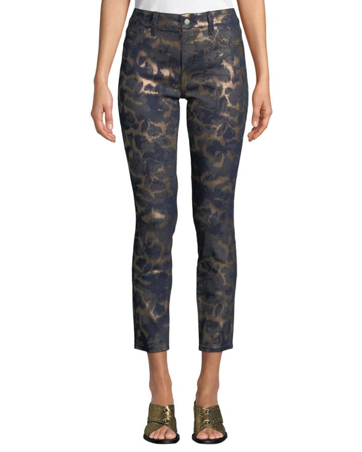 Ami Animal-print Skinny Ankle Pants
