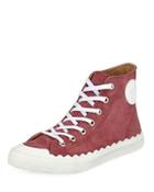 Scalloped Suede High-top