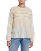 Pleated Blouse W/