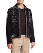 Men's Bead Embellished Wool Jacket