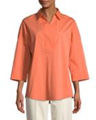 Baldwin 3/4-sleeve Cotton-stretch Blouse
