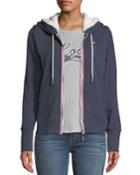 Faux-fur Hoodie With Stripped Ribbon Details