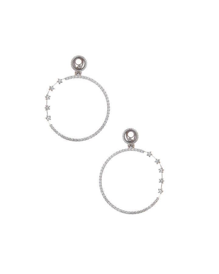 Chopard Happy Diamonds Pave Clip Hoop-drop Earrings, Women's, White