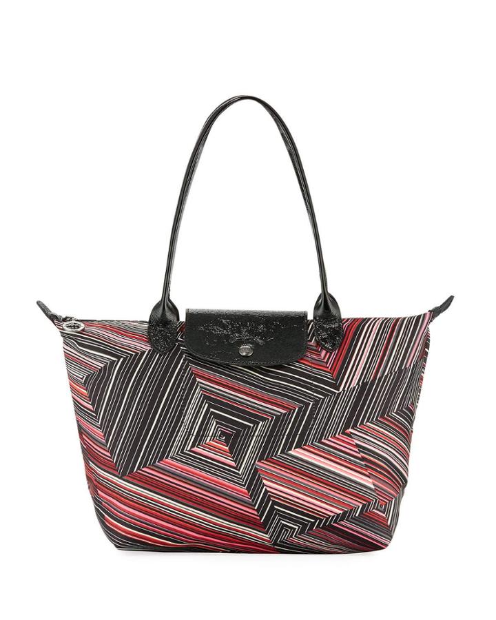 Op Art Mixed-print Shoulder Tote Bag