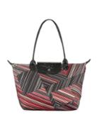 Op Art Mixed-print Shoulder Tote Bag