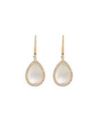 18k Rose Gold Diamond & Crystal Doublet Teardrop Earrings