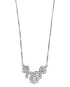 Estate 18k White Gold Diamond Flower Necklace