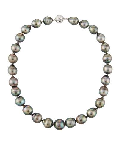 14k Black Tahitian Circlet Pearl Necklace,
