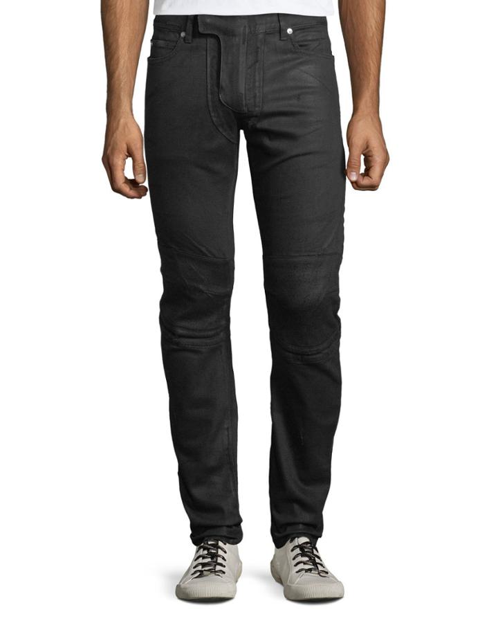 Men's Waxed Stretch-denim Jeans