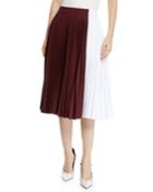 Two-tone Pleated Midi Circle