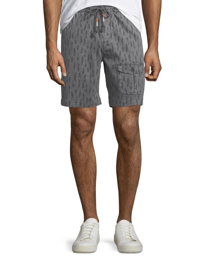 Men's Feather-print Stretch Pull-on