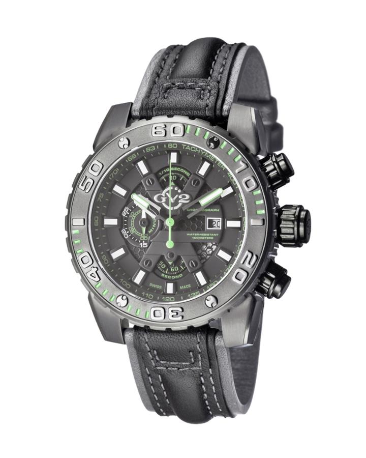 Men's Swiss Quartz Chronograph Polpo Black Leather