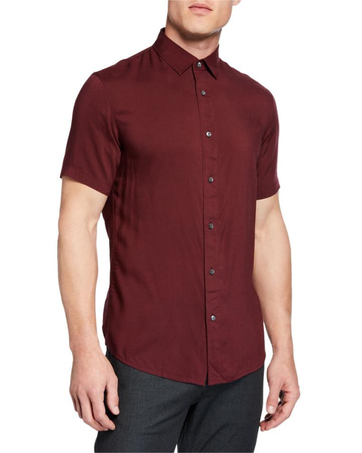 Men's Short-sleeve Woven Viscose