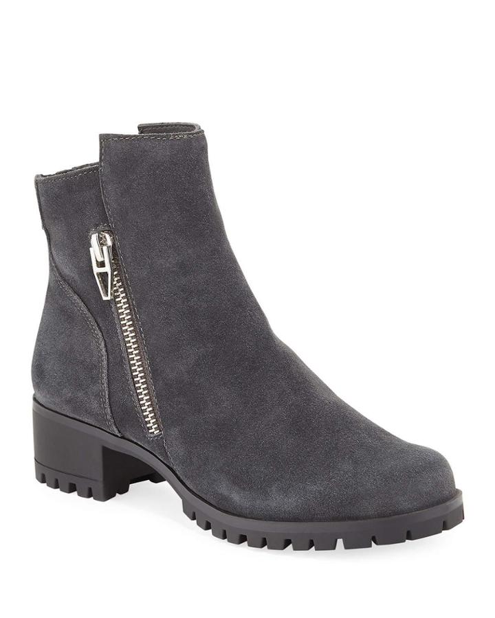 Pavia Suede Zip Ankle Booties