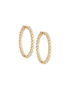 14k Gold Diamond Bezel Hoop Earrings