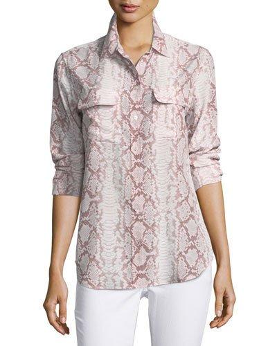 Slim Signature Long-sleeve Snake-print