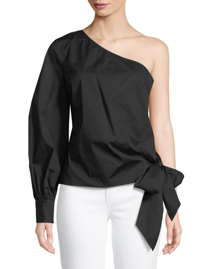 One-sleeve Poplin Blouse
