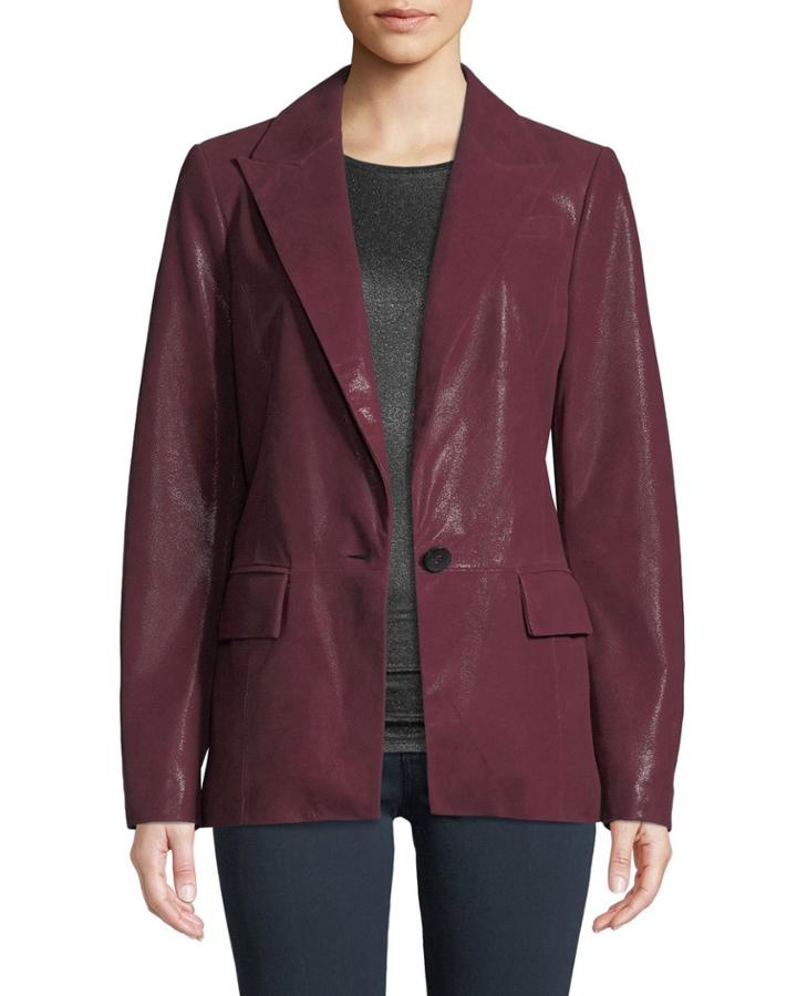 Soft Suede One-button Blazer