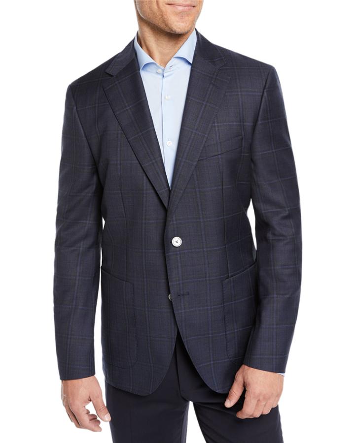 Men's Windowpane Blazer Jacket