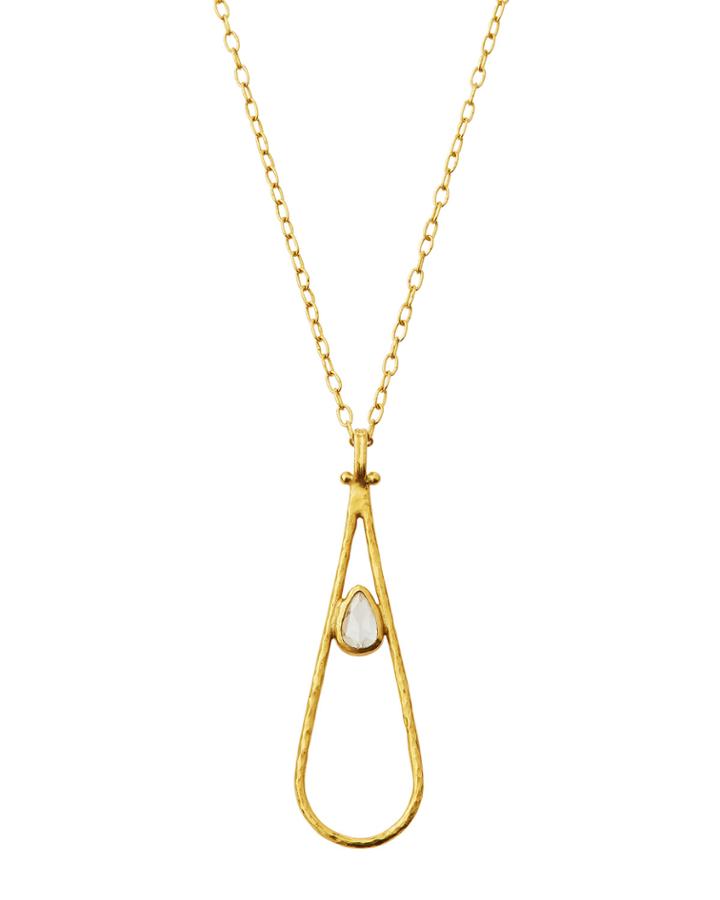 Glow 24k Teardrop Diamond Pendant Necklace