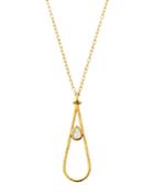 Glow 24k Teardrop Diamond Pendant Necklace