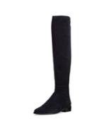 Stuart Weitzman Mainstay Suede Stretch Knee Boot, Navy, Women's,