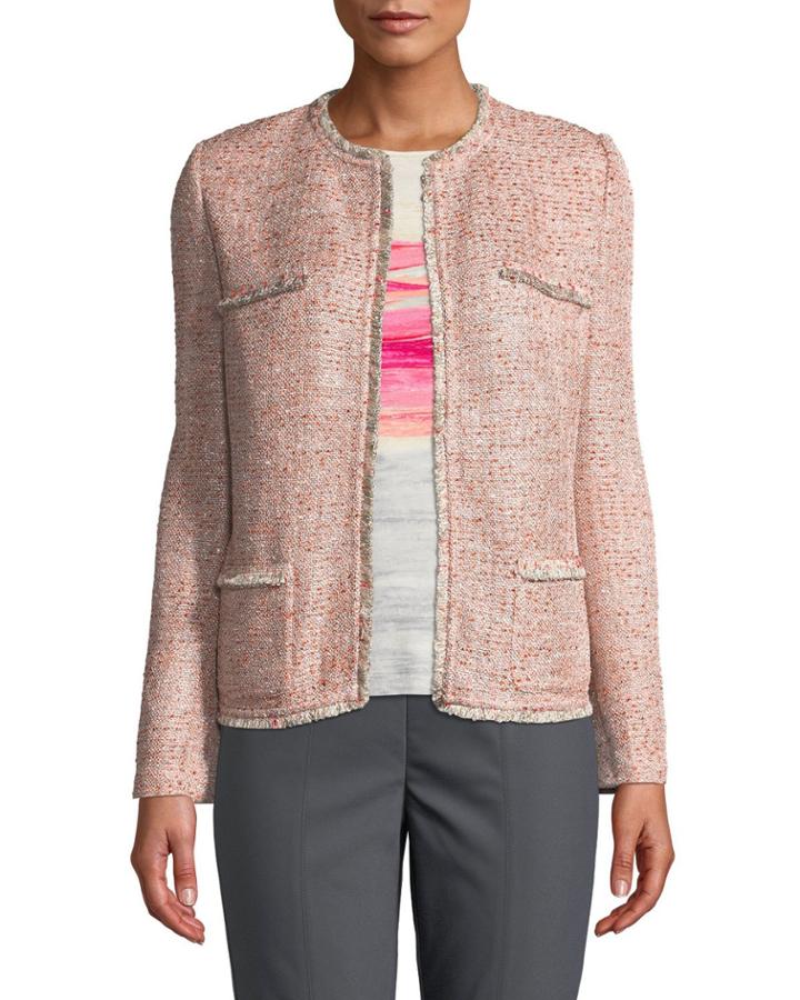 Metallic Tweed Eyelash-trim Jacket