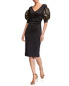 Elora Puff-sleeve Sheath Cocktail Dress