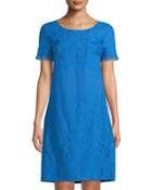 Short-sleeve Embroidered Peasant Dress