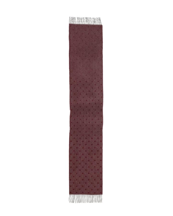 Graduated Spot Cashmere Scarf W/fringe, Wine