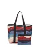 Candace Zip-top Nylon Tote Bag W/ Pouch