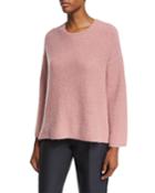 Tie-back Bell-sleeve Sweater, Rose (medium Pink)