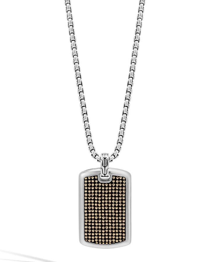 Men's Classic Chain Jawan Large Dog Tag Necklace W/