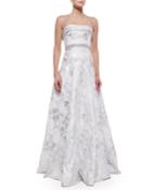 Strapless Embellished-waist Ball Gown