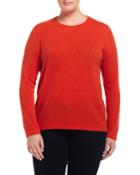 Neiman Marcus Cashmere Crewneck Long-sleeve Sweater, Furnace, Women's,