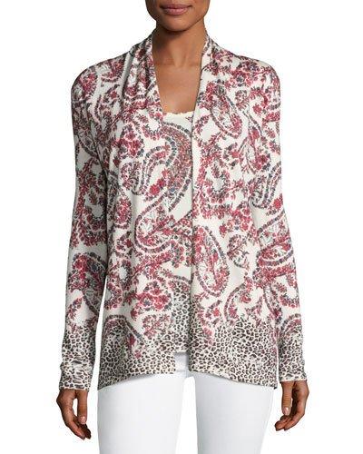 Superfine Floral Paisley Open Cardigan