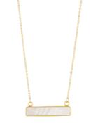 Stone Bar Pendant Necklace, Mother-of-pearl