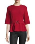 Triumph Wrap-back Belted Top, Rouge