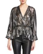 Darla Metallic V-neck Blouse