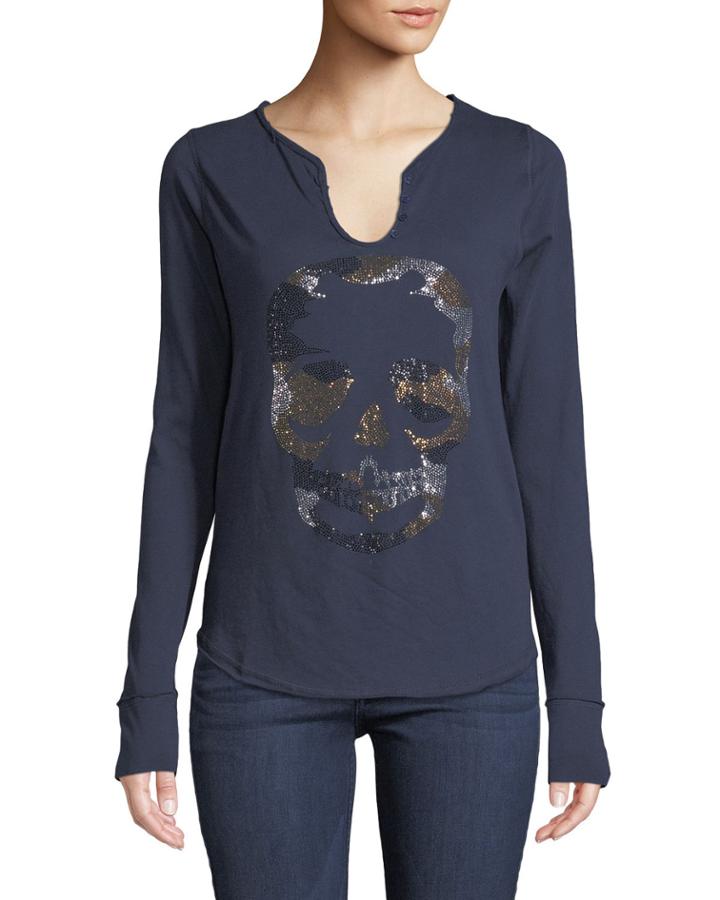 Tunisien Embellished Skull Long-sleeve Tee