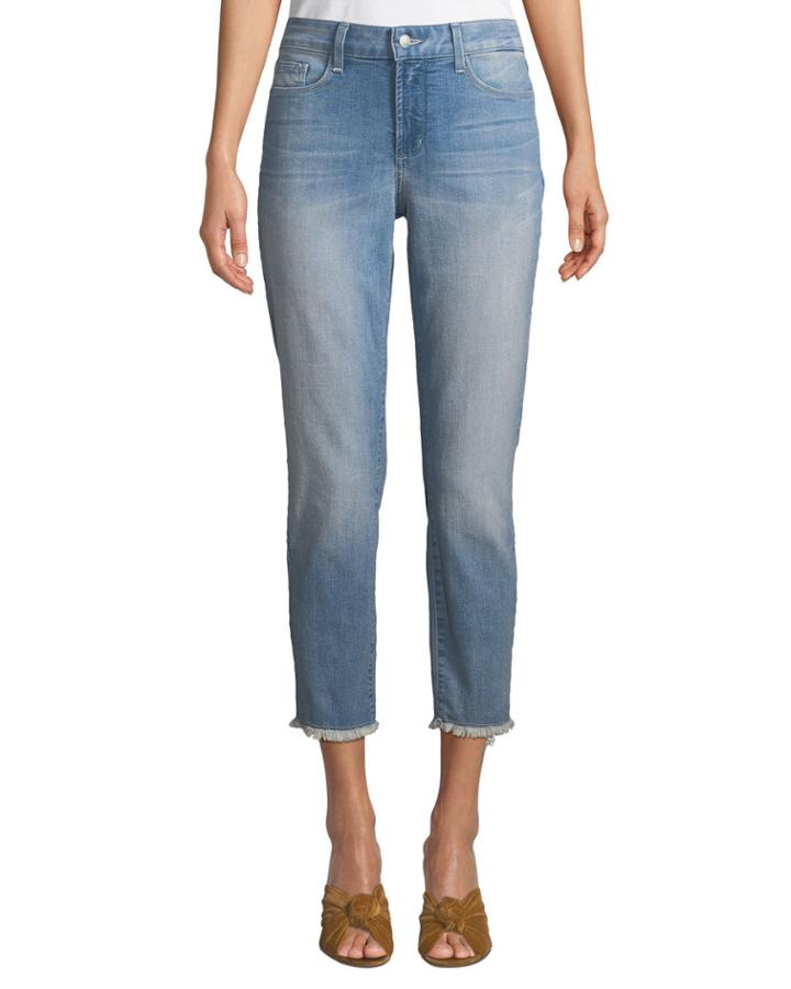 Alina Frayed-hem Ankle Jeans