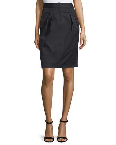 Pleated-front Pencil