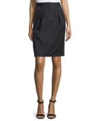 Pleated-front Pencil