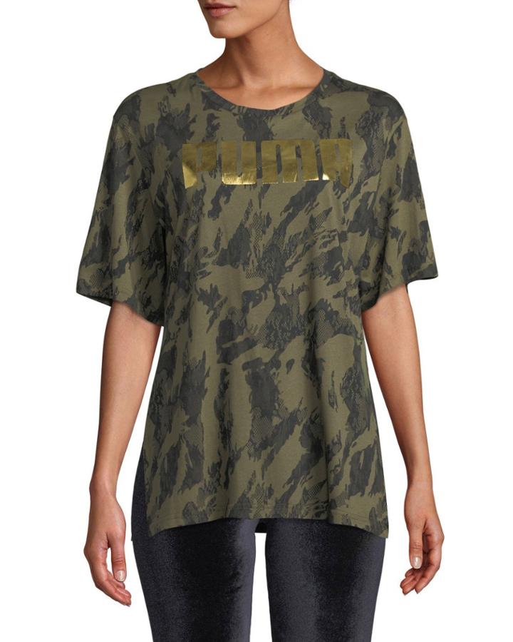 Rebel Camo-print Boyfriend Tee
