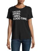 Good Times Graphic Tee Top, Black
