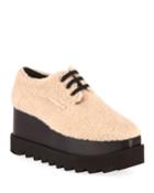 Elyse Lace-up Faux-shearling