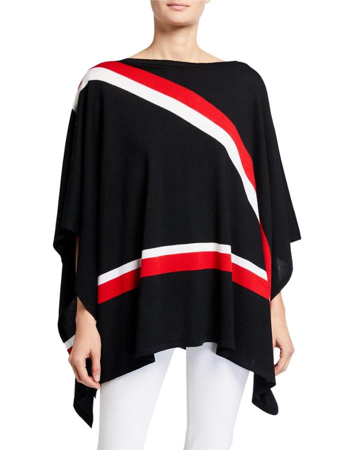 Abstract Wool Poncho