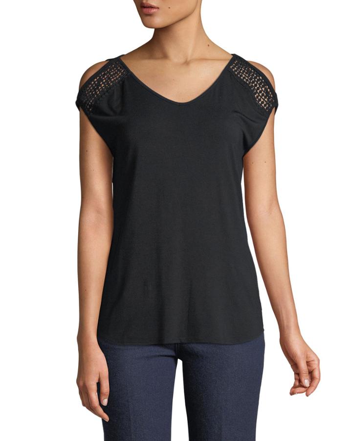 V-neck Cold-shoulder Tee